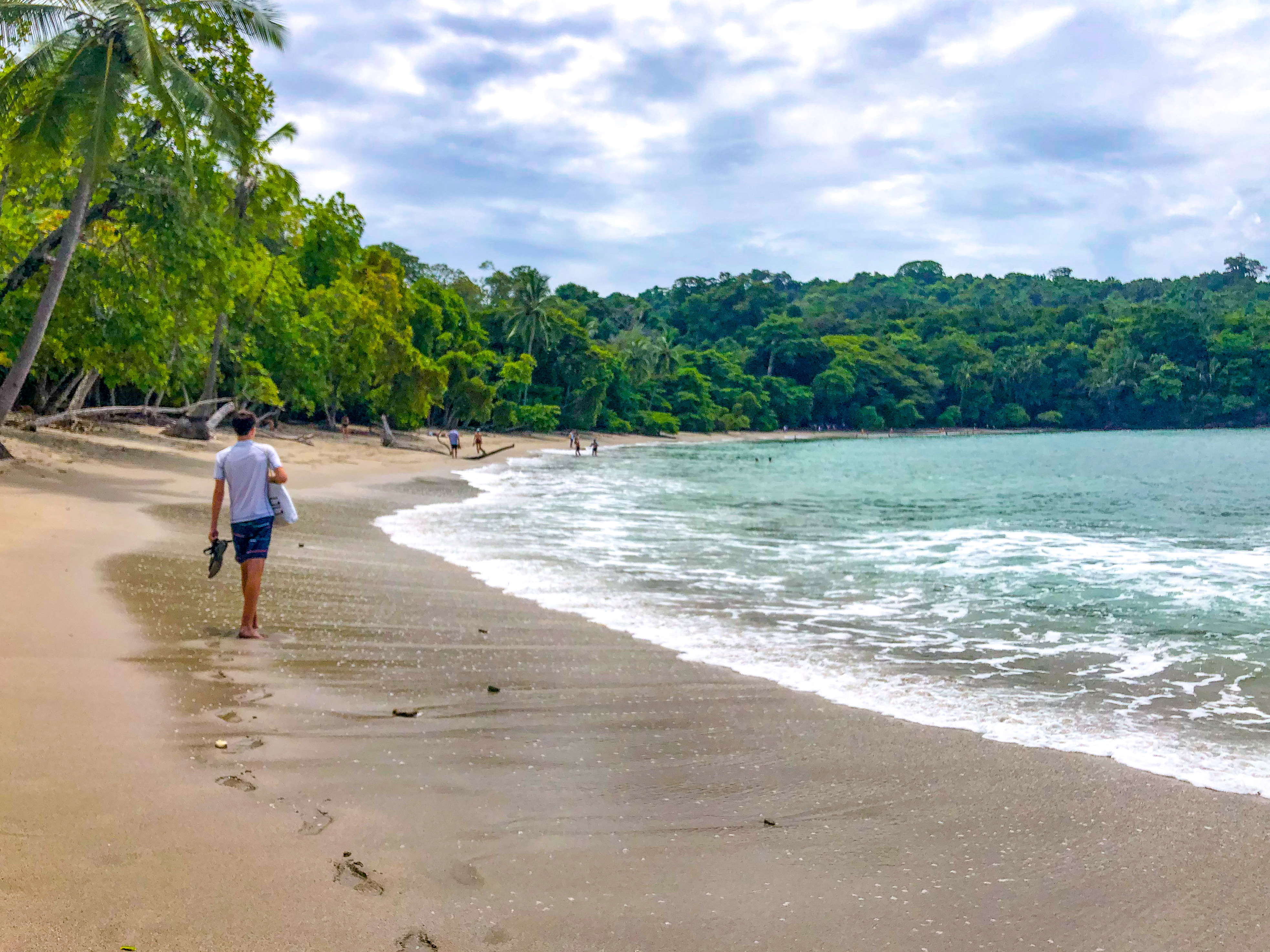 Manuel Antonio Beach is very swimmable and has some good snorkeling on one end